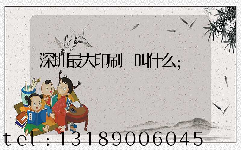 深圳最大印刷廠叫什么