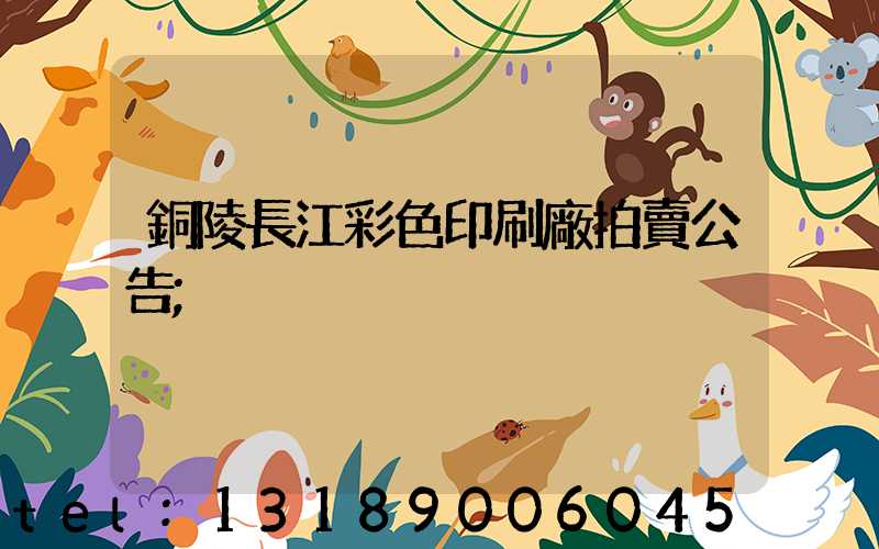 銅陵長江彩色印刷廠拍賣公告